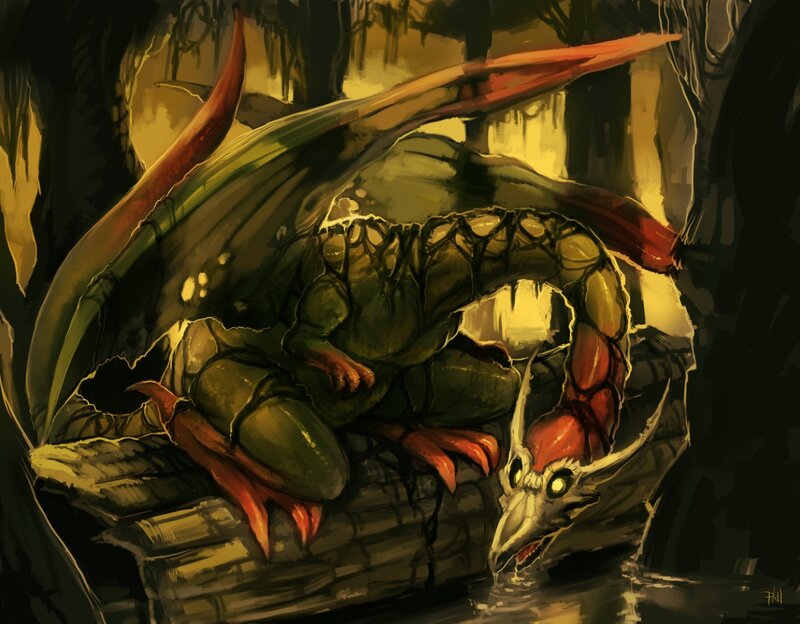 dragon in a cave