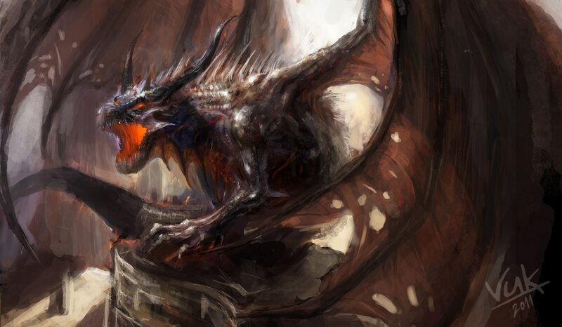 dragon in a cave