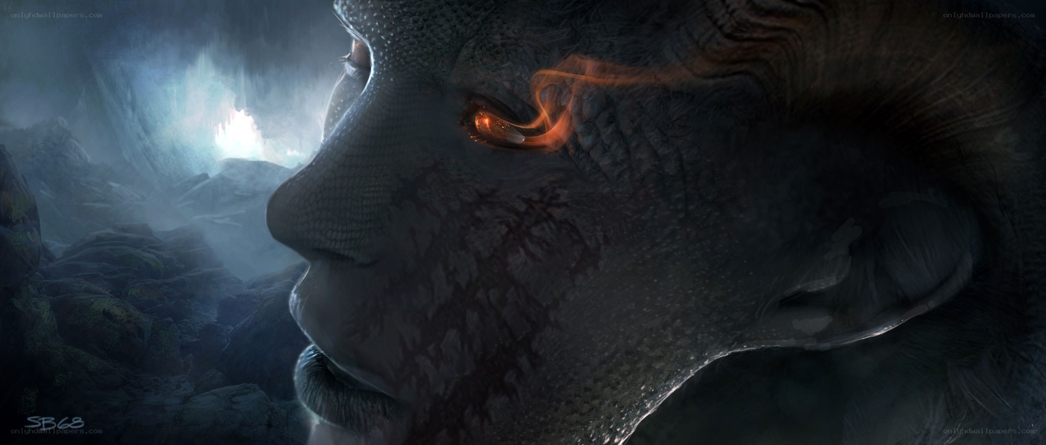 dragon in a cave