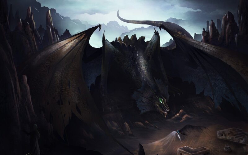 Dragon in a Cave — Black