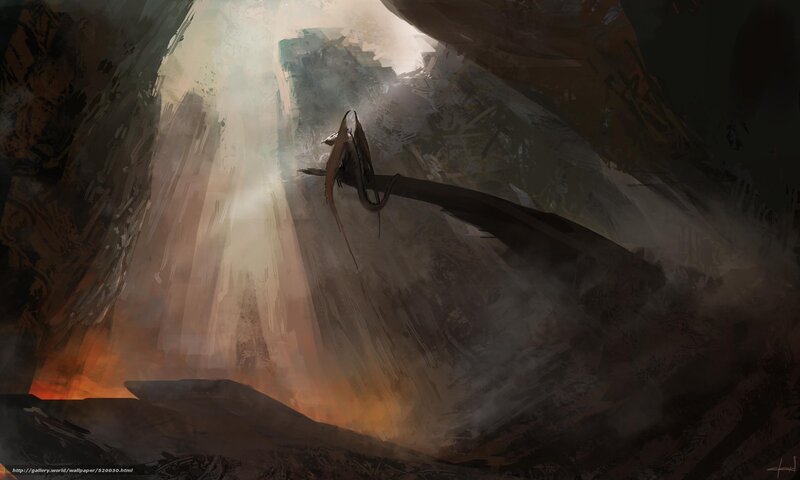 Dragon in a Cave — Brown, Dramatic
