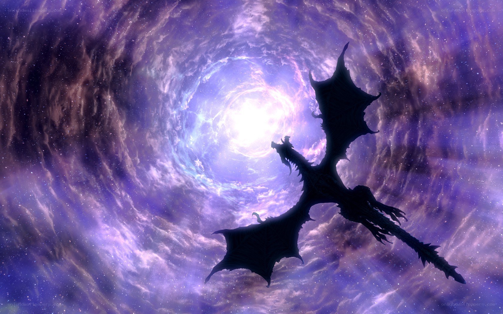 dragon in a cosmic vortex