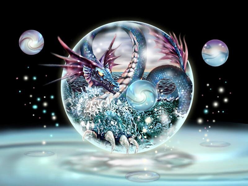 dragon in a crystal sphere