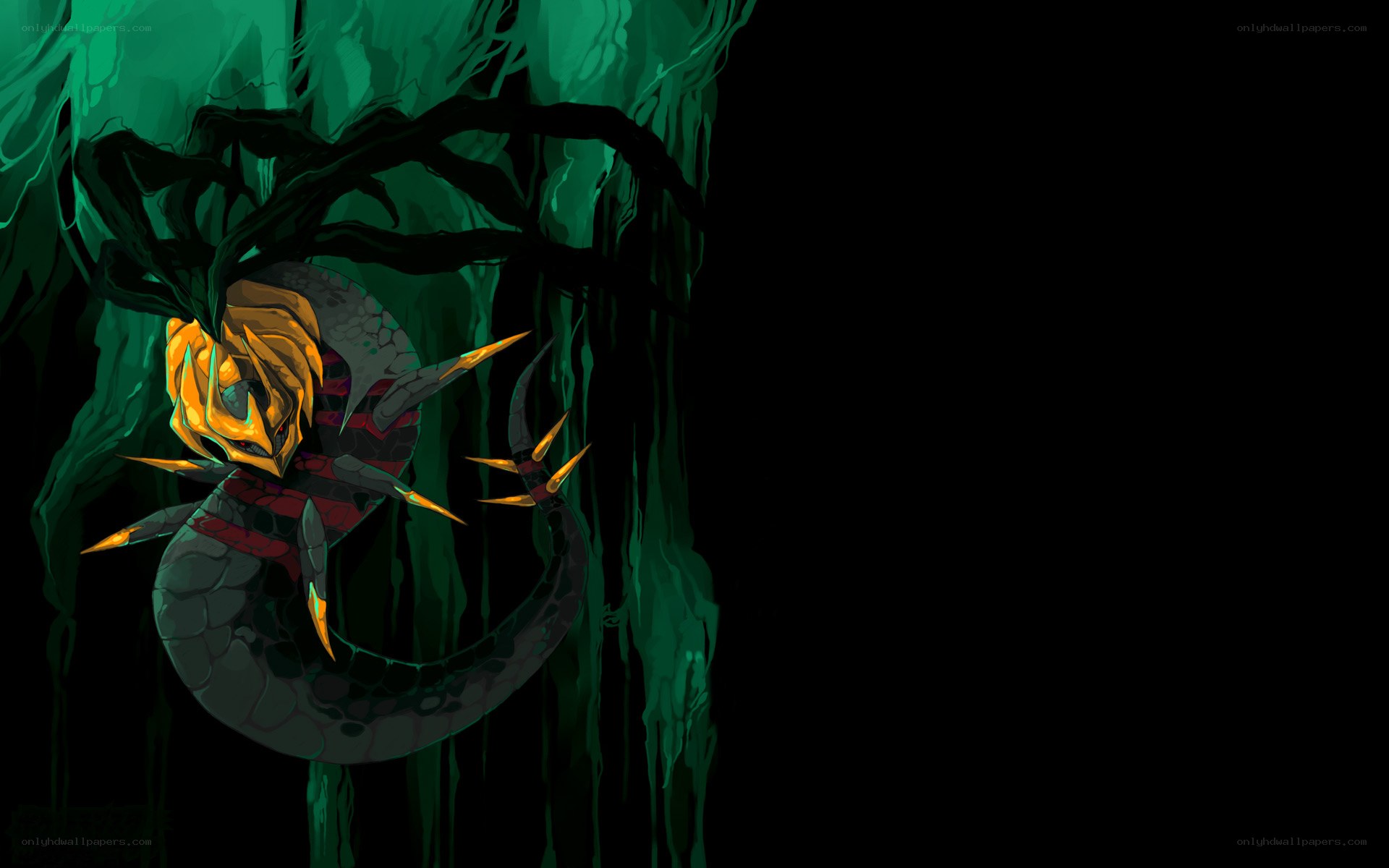 dragon in a dark cave