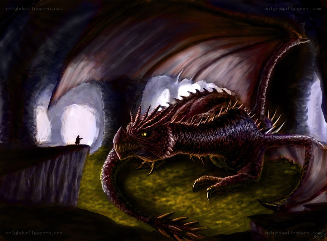 dragon in a dark cave