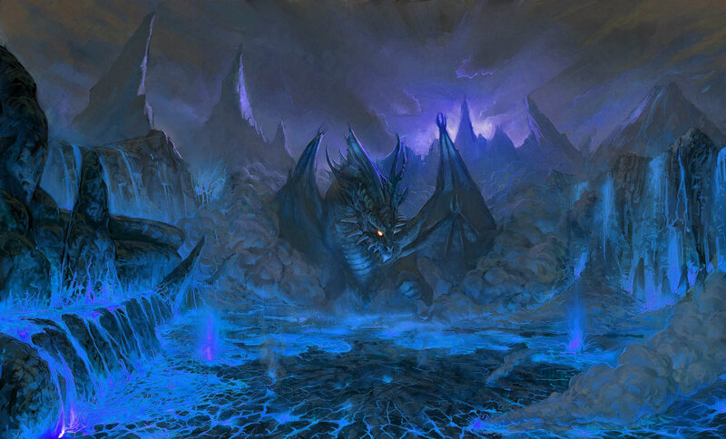 dragon in a dark cavern