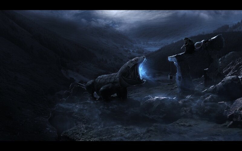 dragon in a dark valley