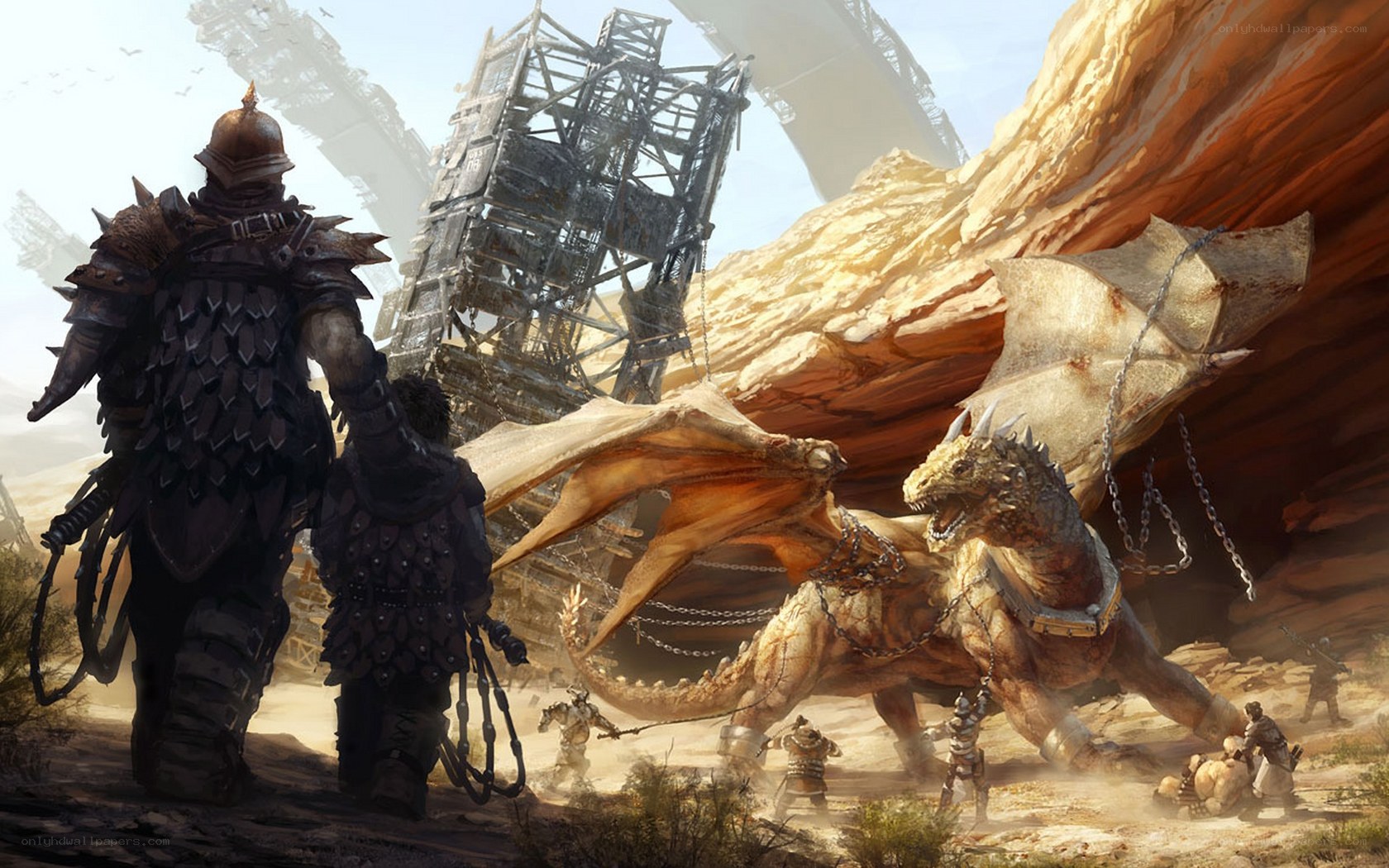 Dragon in a desert canyon