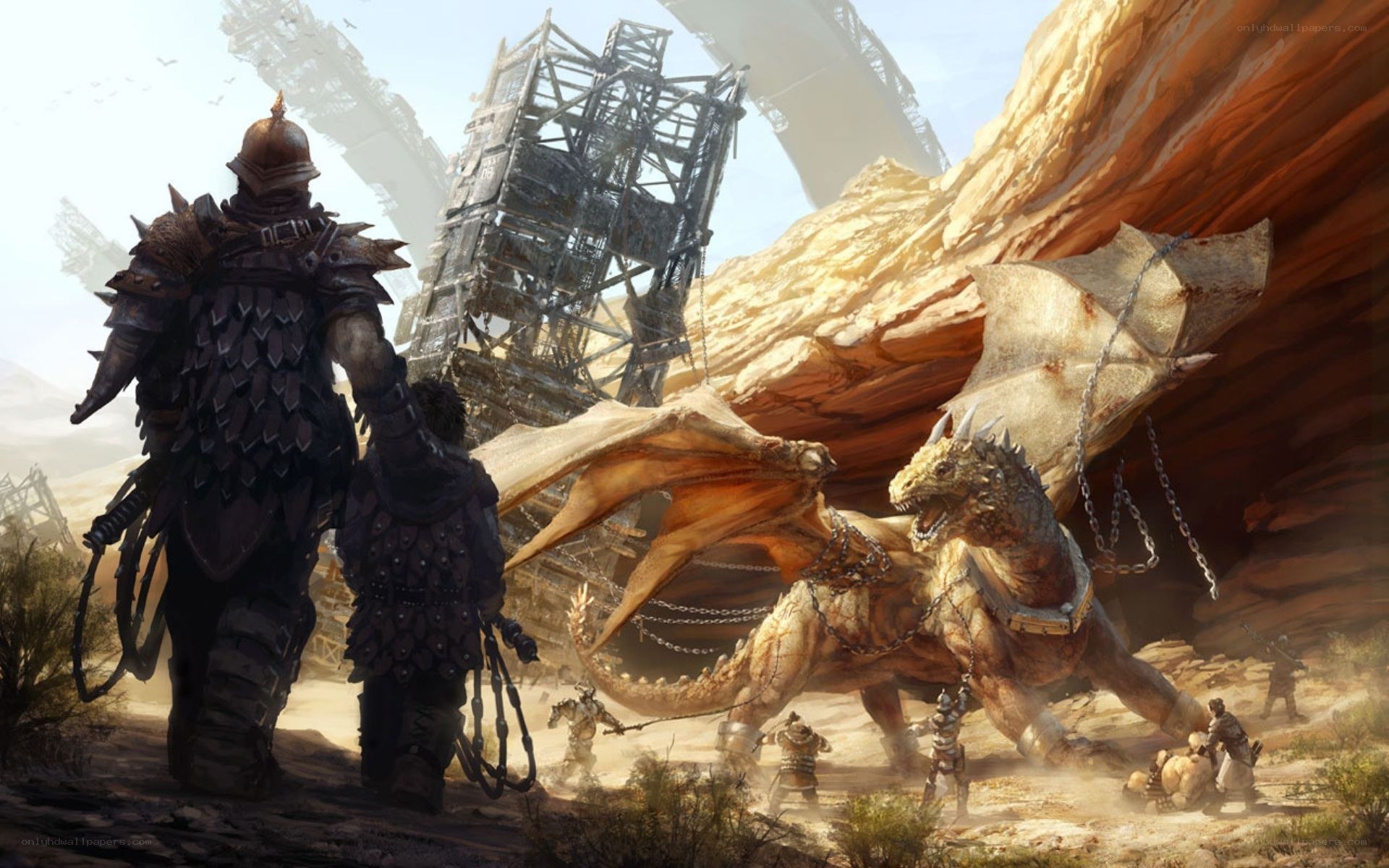 Dragon in a desert canyon