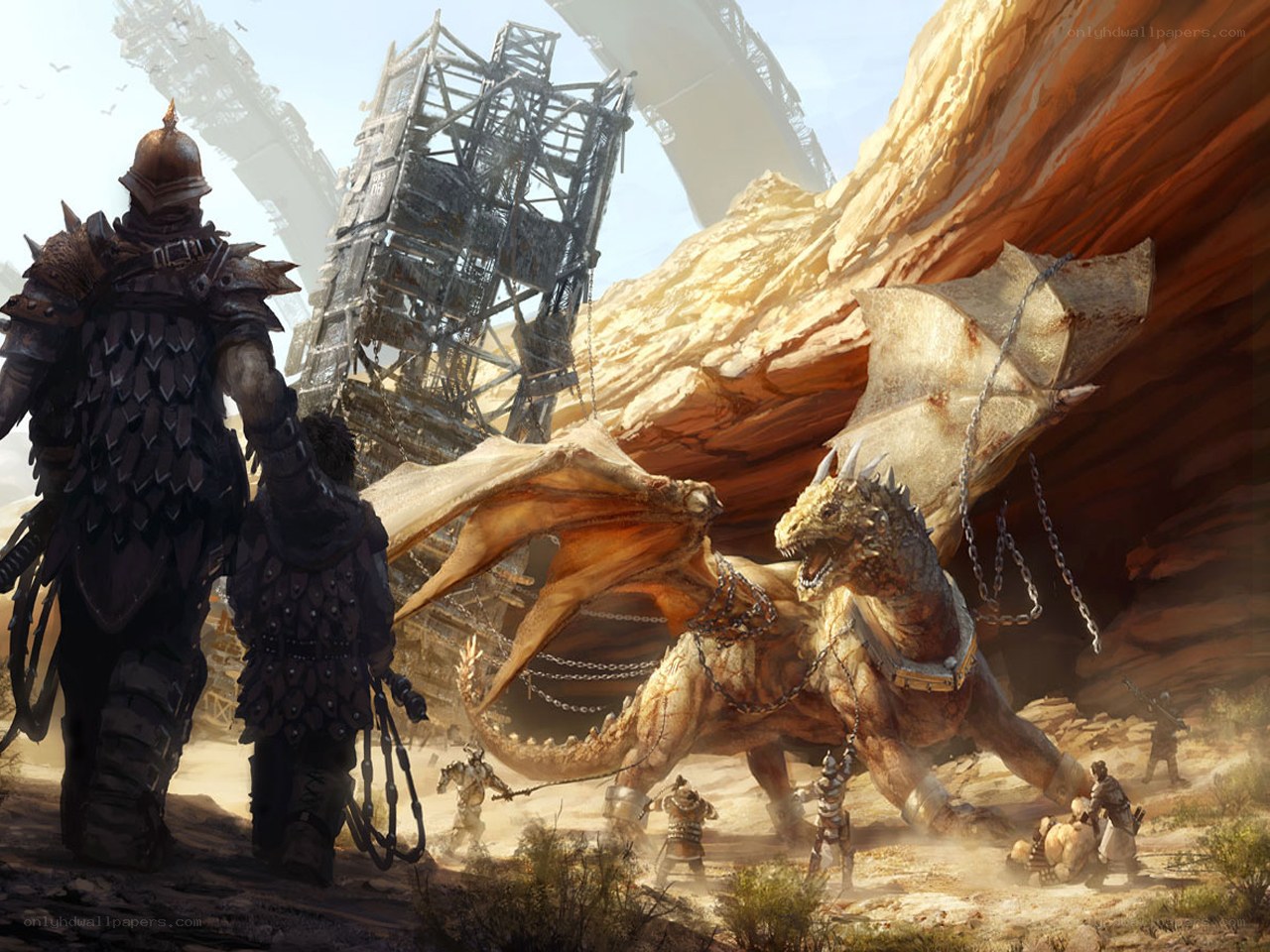 Dragon in a desert canyon