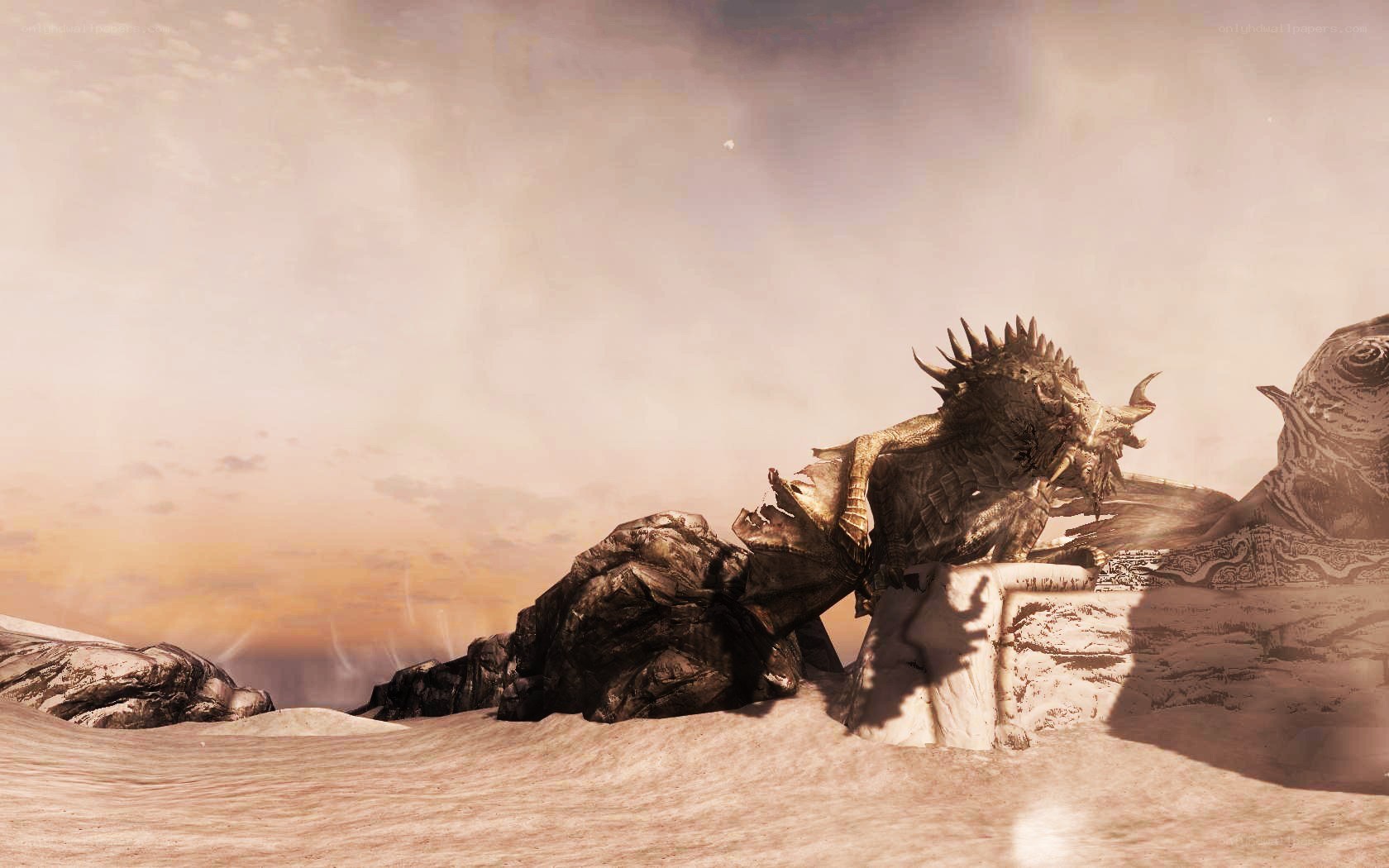dragon in a desert landscape