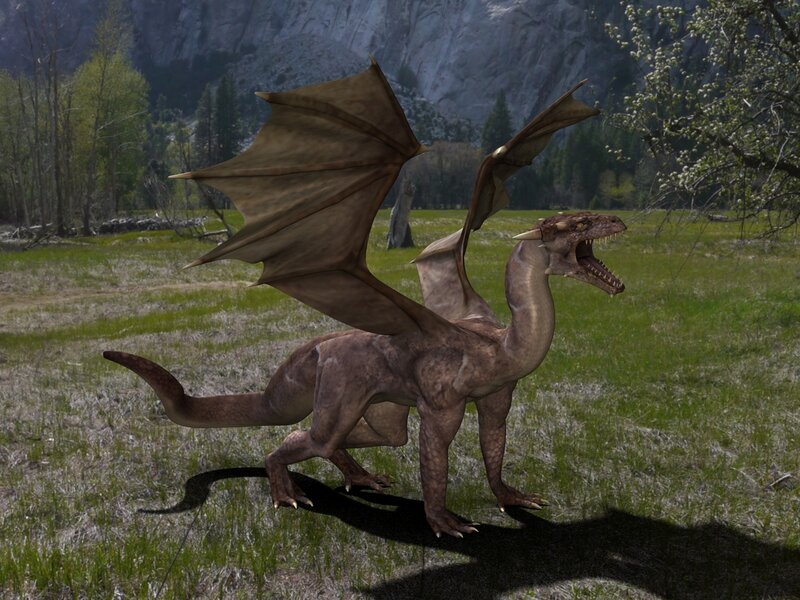 Dragon in a Field — Brown