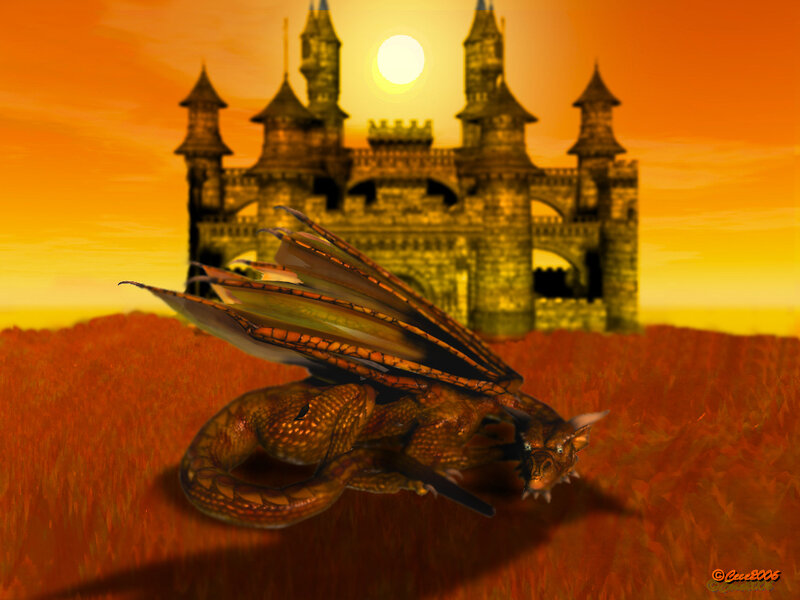 Dragon in a Field — Orange
