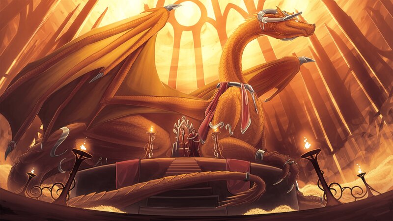 Dragon in a golden lair