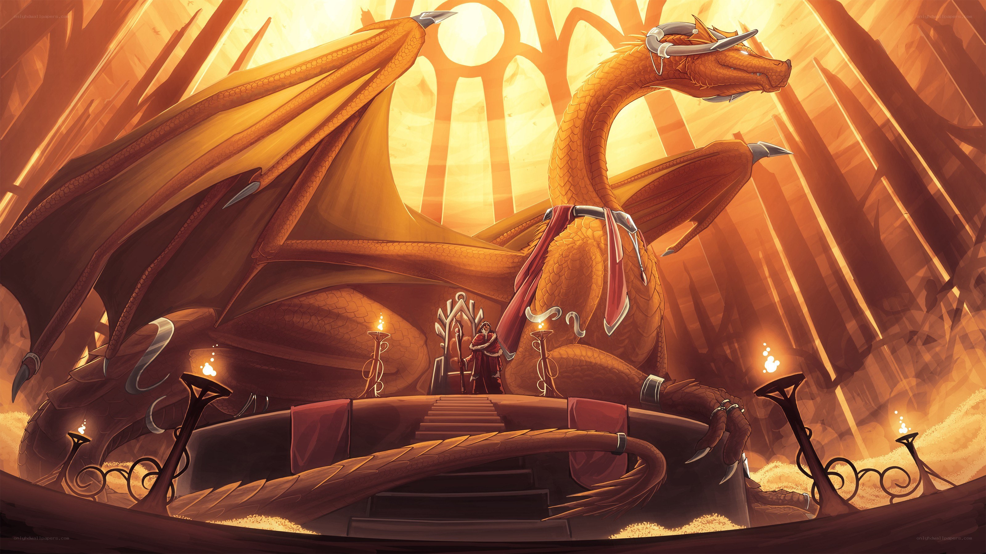 Dragon in a golden lair