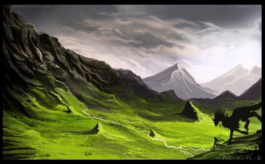 Dragon in a green valley