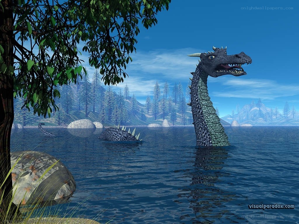 dragon in a lake