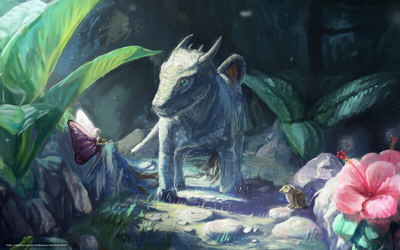 Dragon in a lush forest