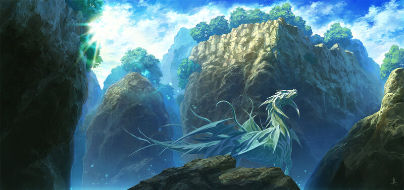 dragon in a mountain valley