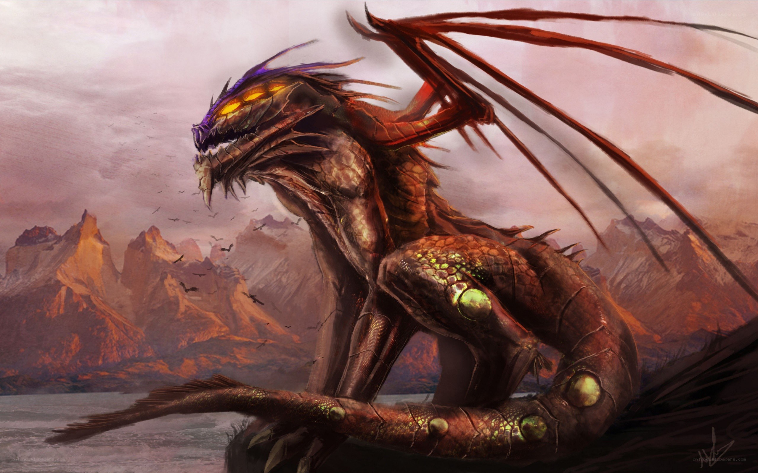 dragon in a mountainous landscape