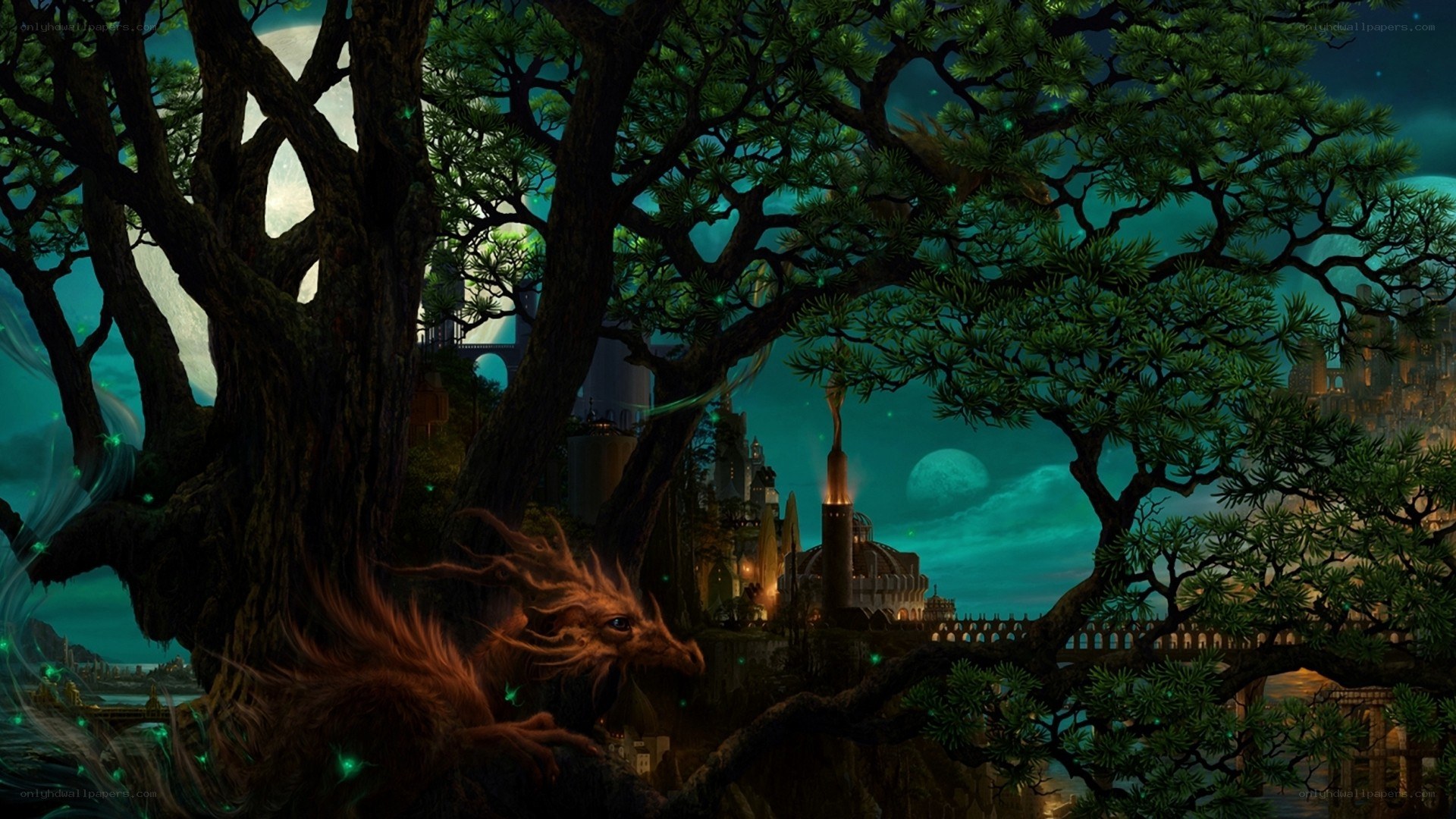 dragon in a mystical forest
