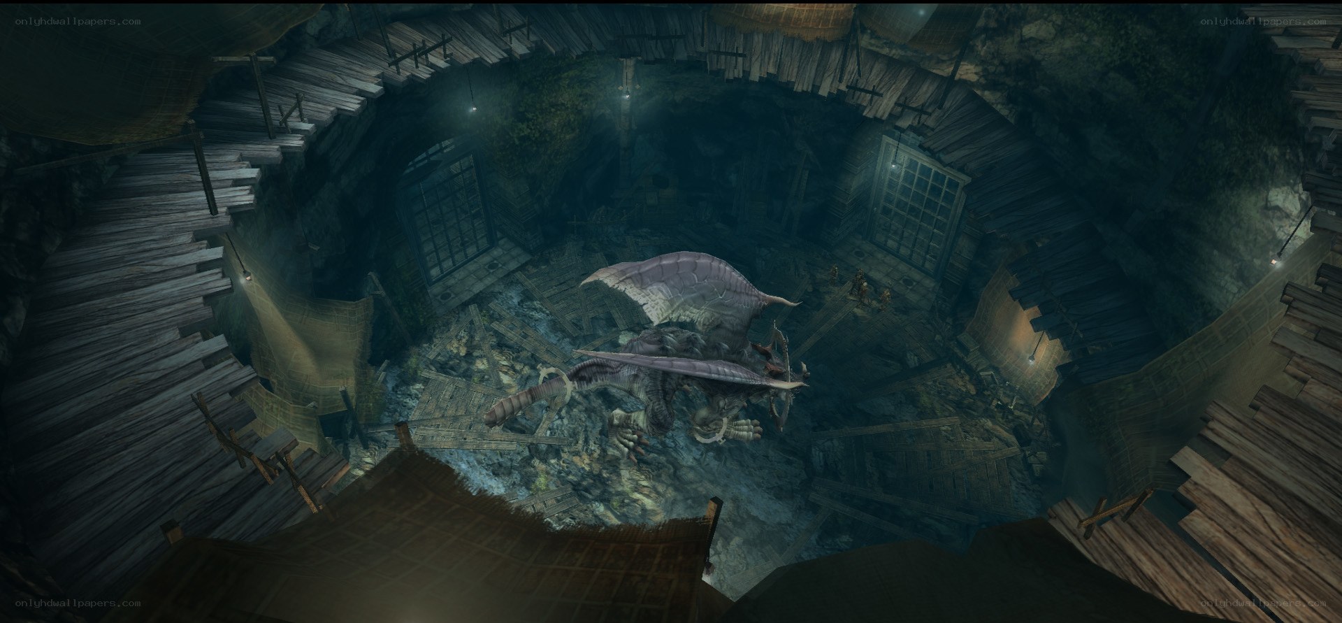 Dragon in a ruined dungeon
