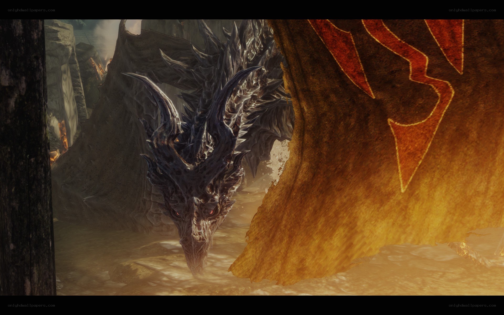 dragon in a ruined temple