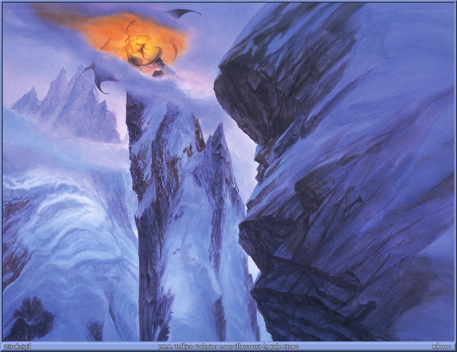 Dragon in a snowy mountain pass