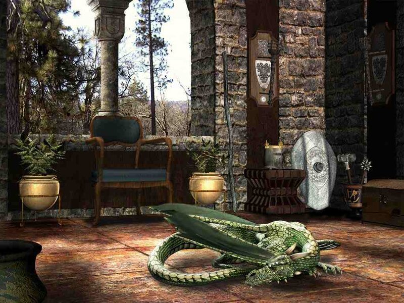 dragon in a stone hall