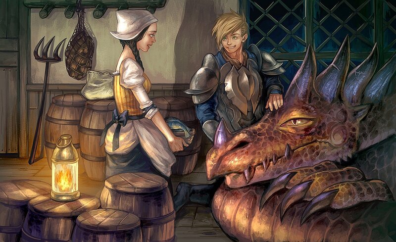 Dragon in a tavern