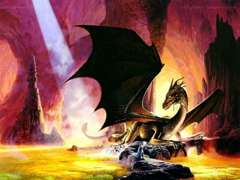 dragon in a volcanic cave