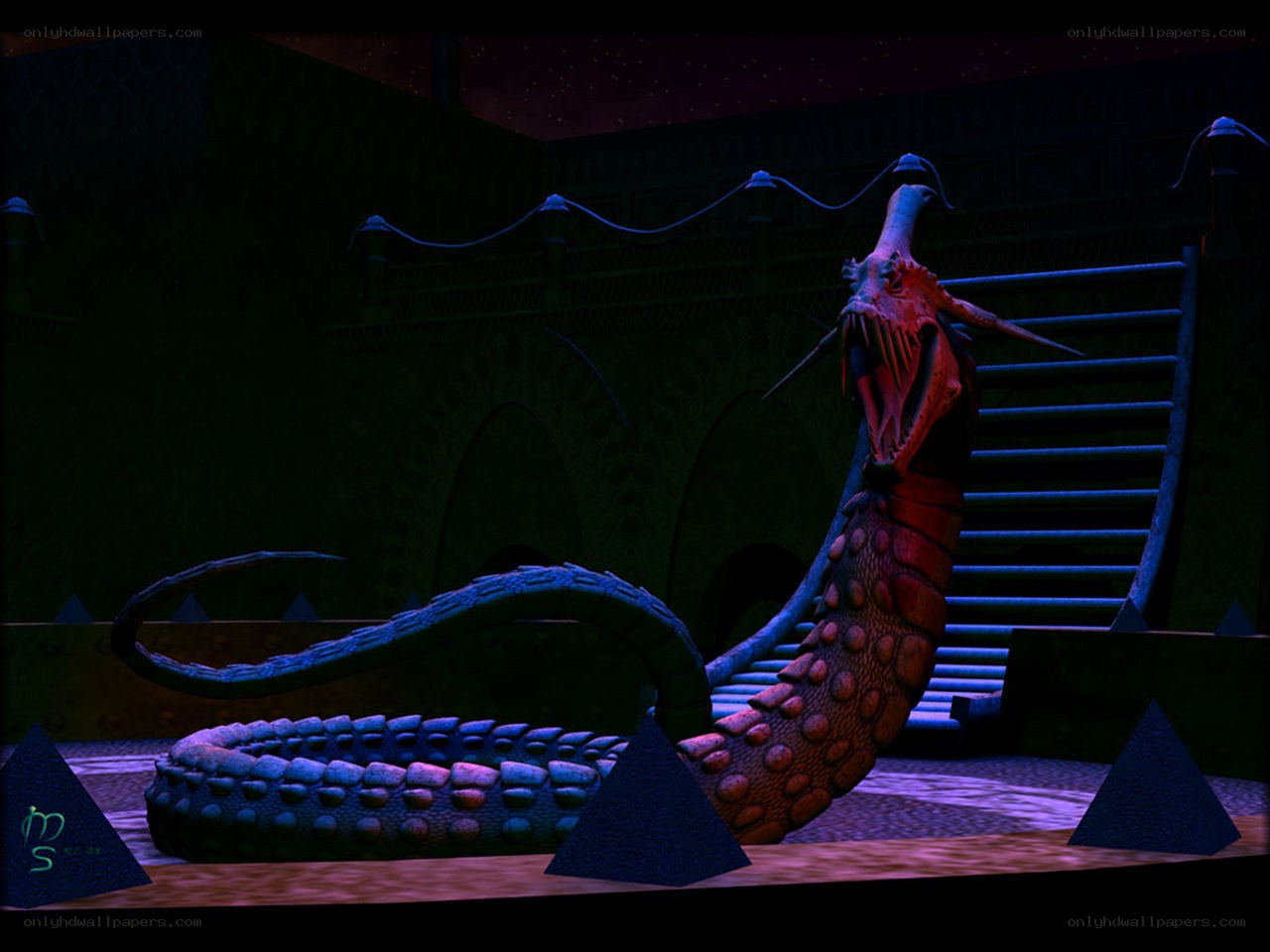 dragon in ancient chamber