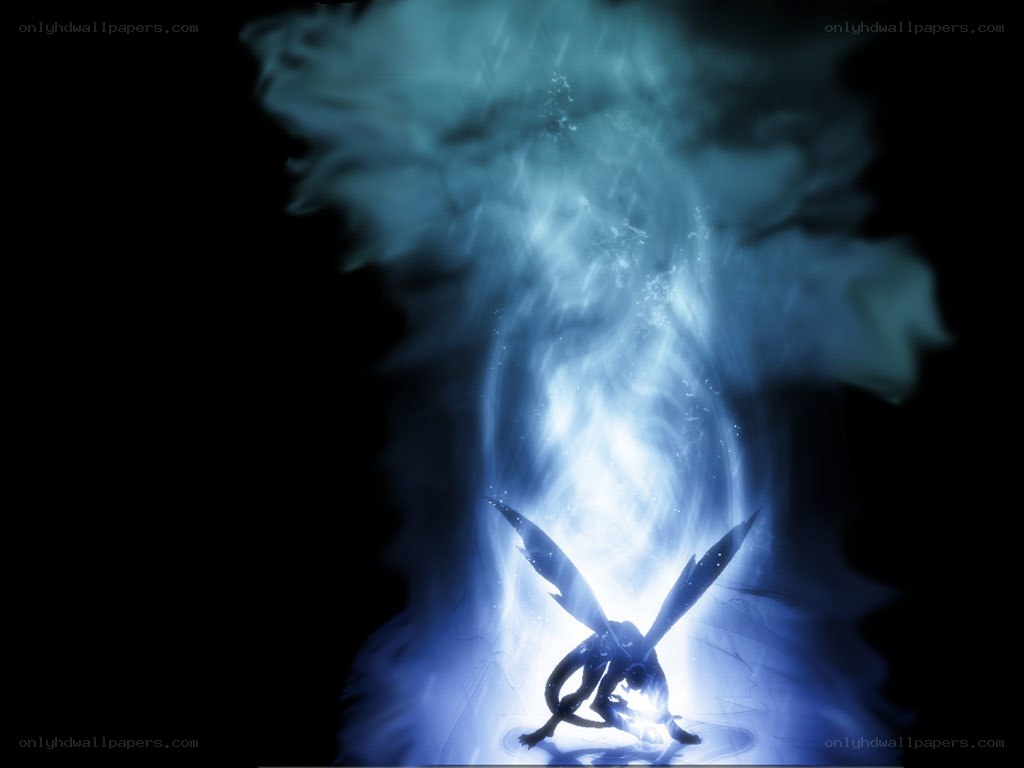 dragon in blue light