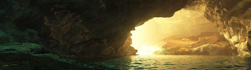 Dragon in Cave — Brown, Dramatic, Sunset