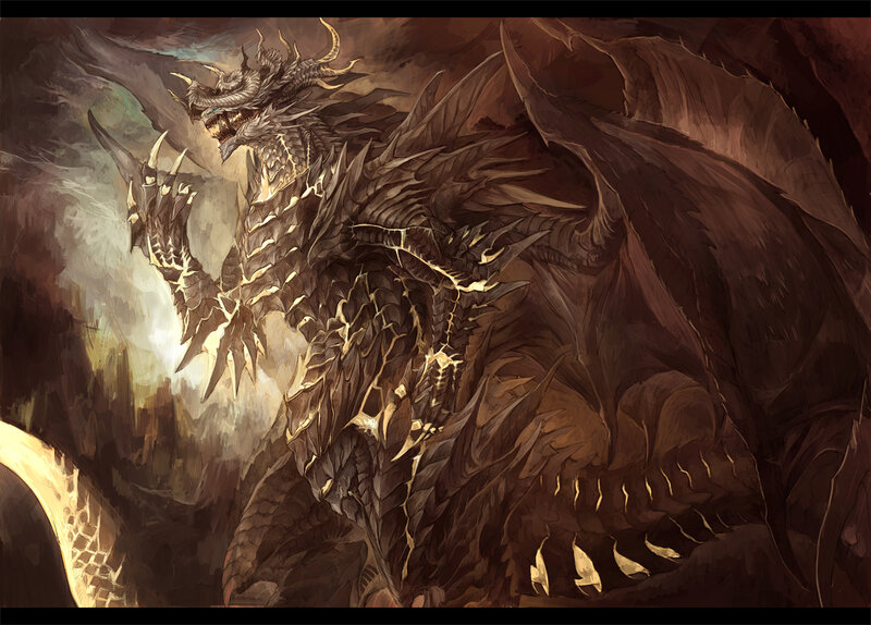 Dragon in Cave — Brown