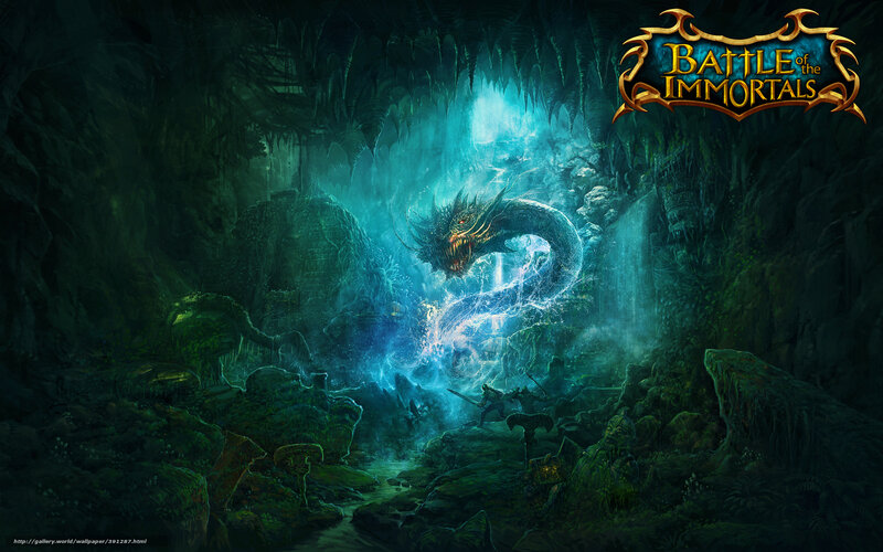 Dragon in Cave — Green, Dramatic