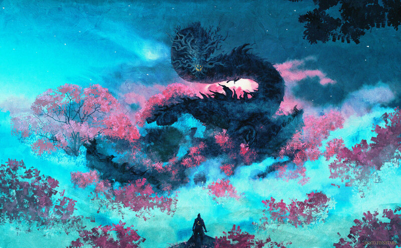 Dragon in Cherry Blossoms