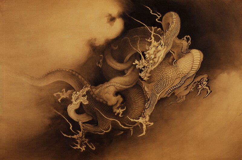 Dragon in Clouds — Brown, Dramatic