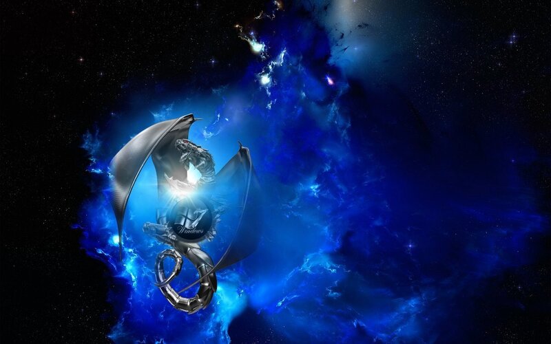 dragon in cosmic nebula