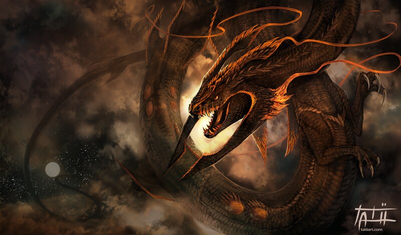 Dragon in Dark Clouds