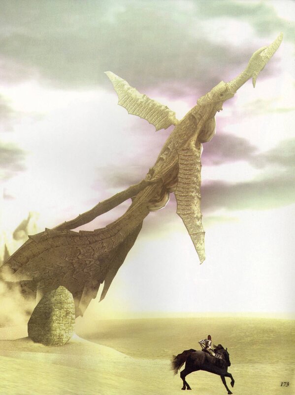 dragon in desert landscape