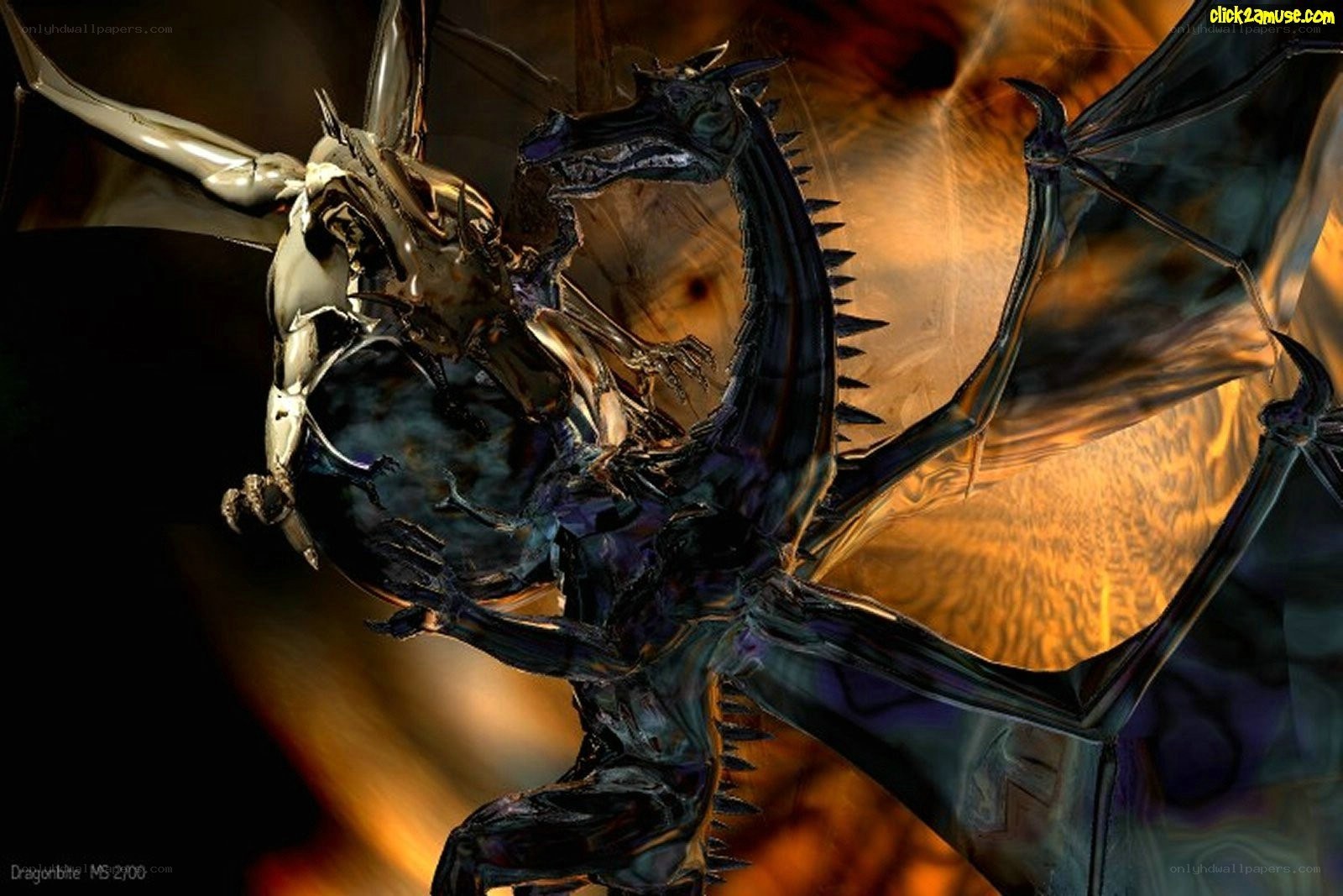dragon in fiery battle