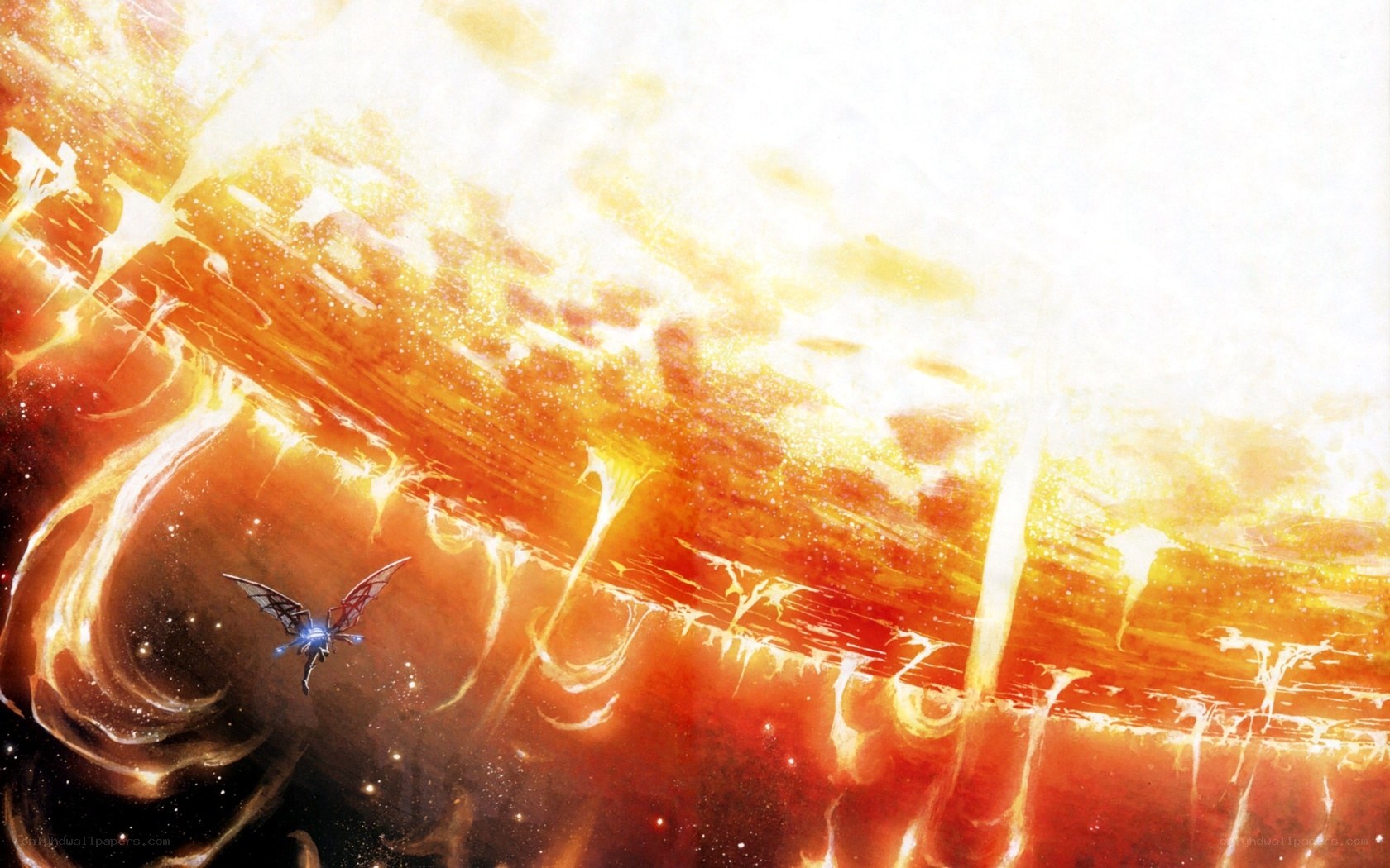 dragon in fiery explosion
