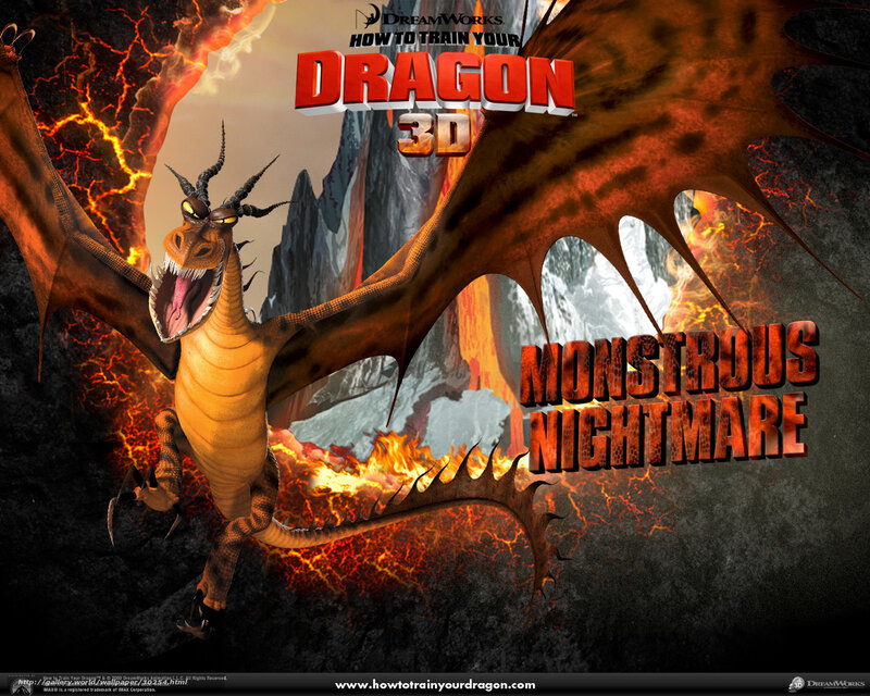 Dragon in Fiery Landscape — Orange