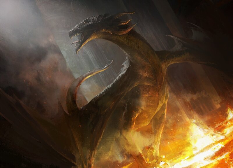 Dragon in Fiery Ruin