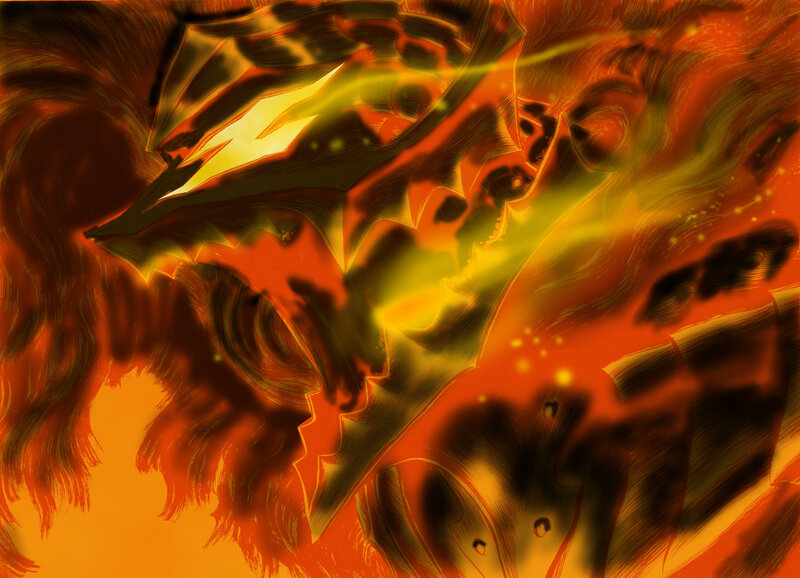 Dragon in Flames — Orange, Dramatic, Manga