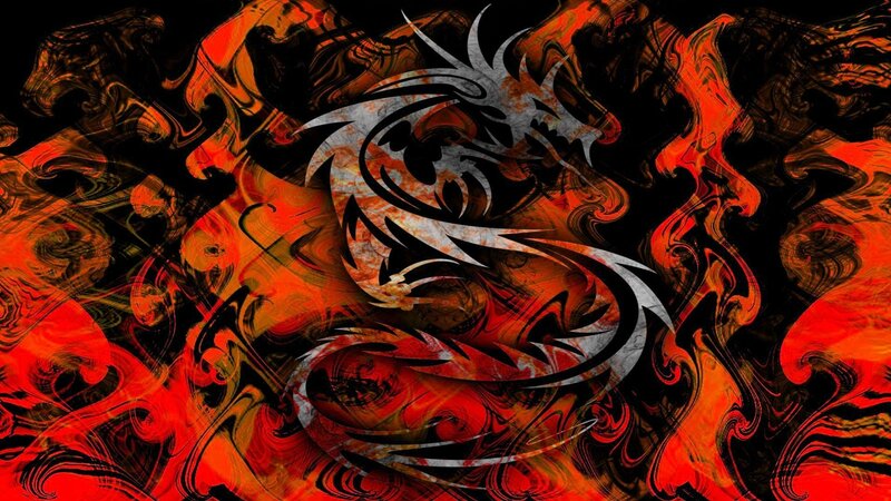 Dragon in Flames — Red, Dramatic, Digital Art
