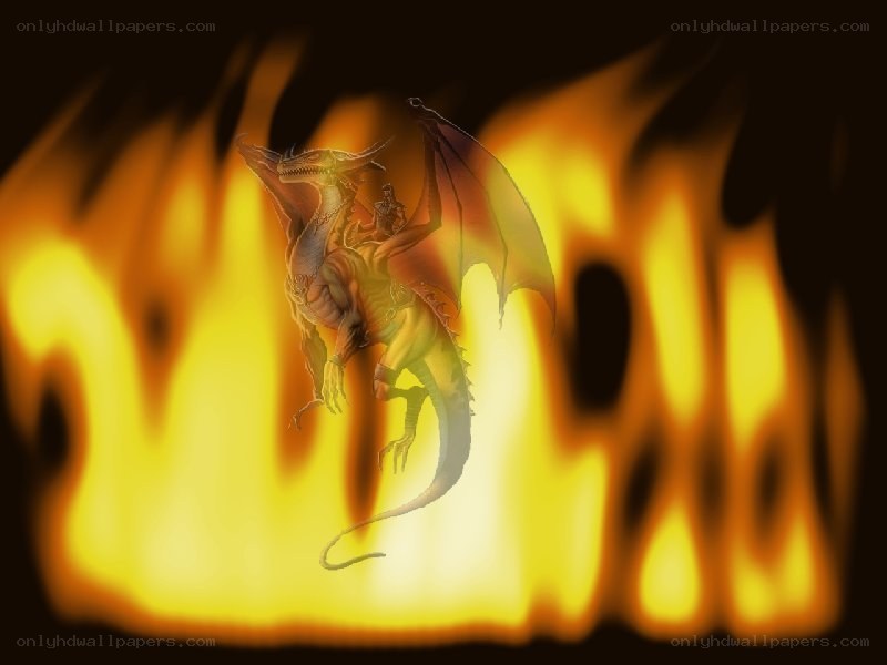 dragon in flames