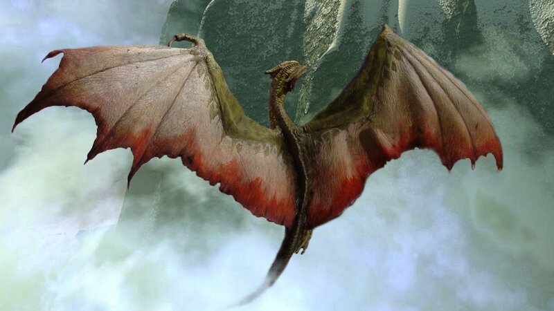 Dragon in Flight — Brown, Dramatic, Digital Art