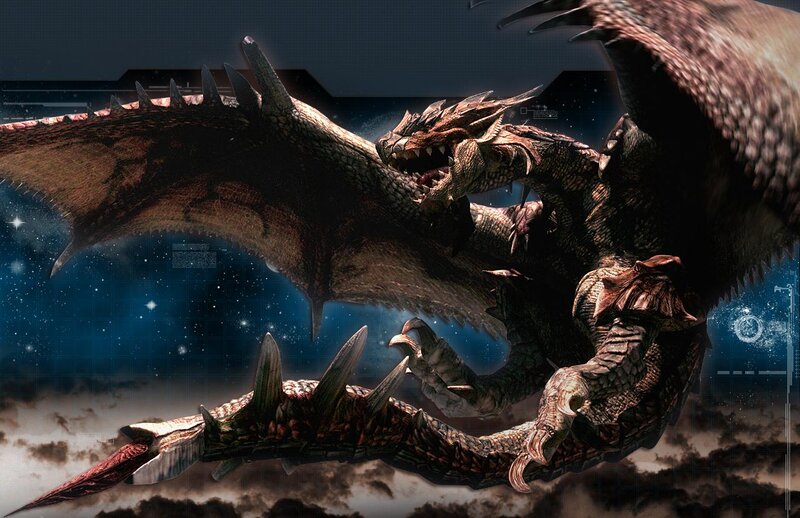 Dragon in Flight — Brown, Dramatic, Night, Digital Art